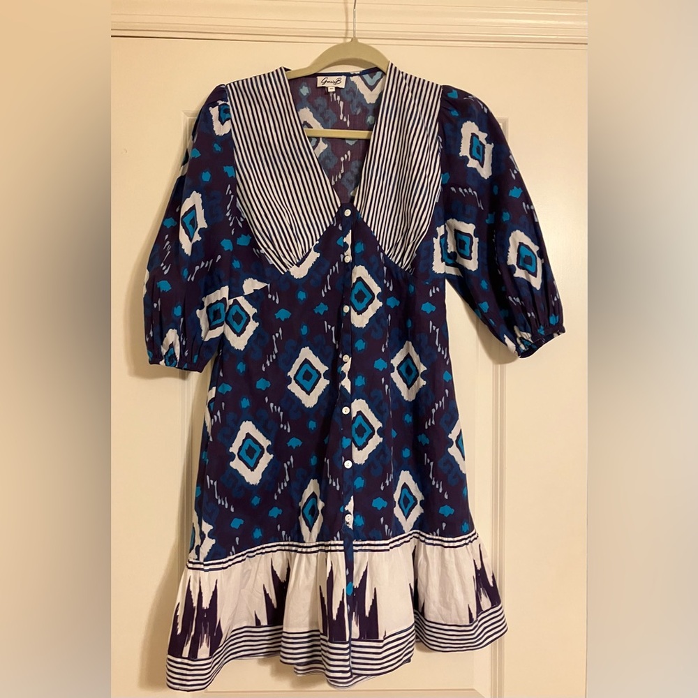 Garrie B Purple and Blue Abstract Dress Size XS